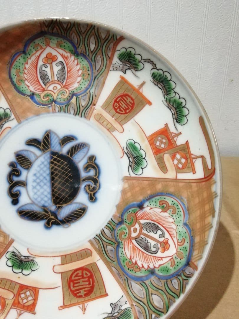 古伊万里色絵皿　S２５ー１