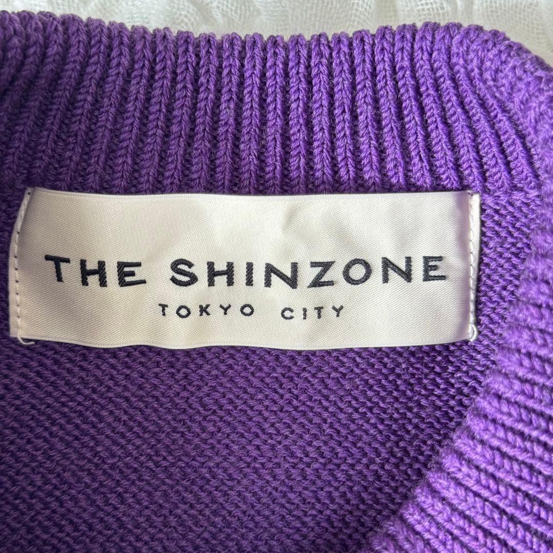 【美品】THE SHINZONE シンゾーン クルーネック 袖リブカーディガン
