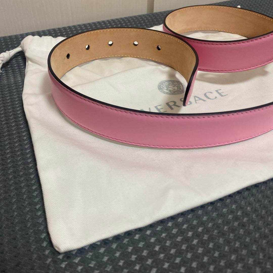 新品 VERSACE メドゥーサ スライド ベルト ピンク 80/32