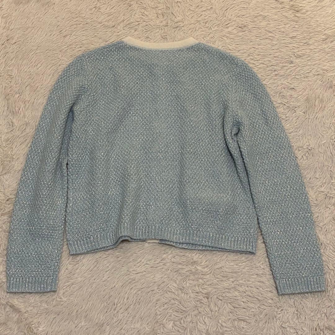 高島屋 未使用タグ付 カシミヤ ツイード 金ボタン ラメ ボレロ ノーカラー