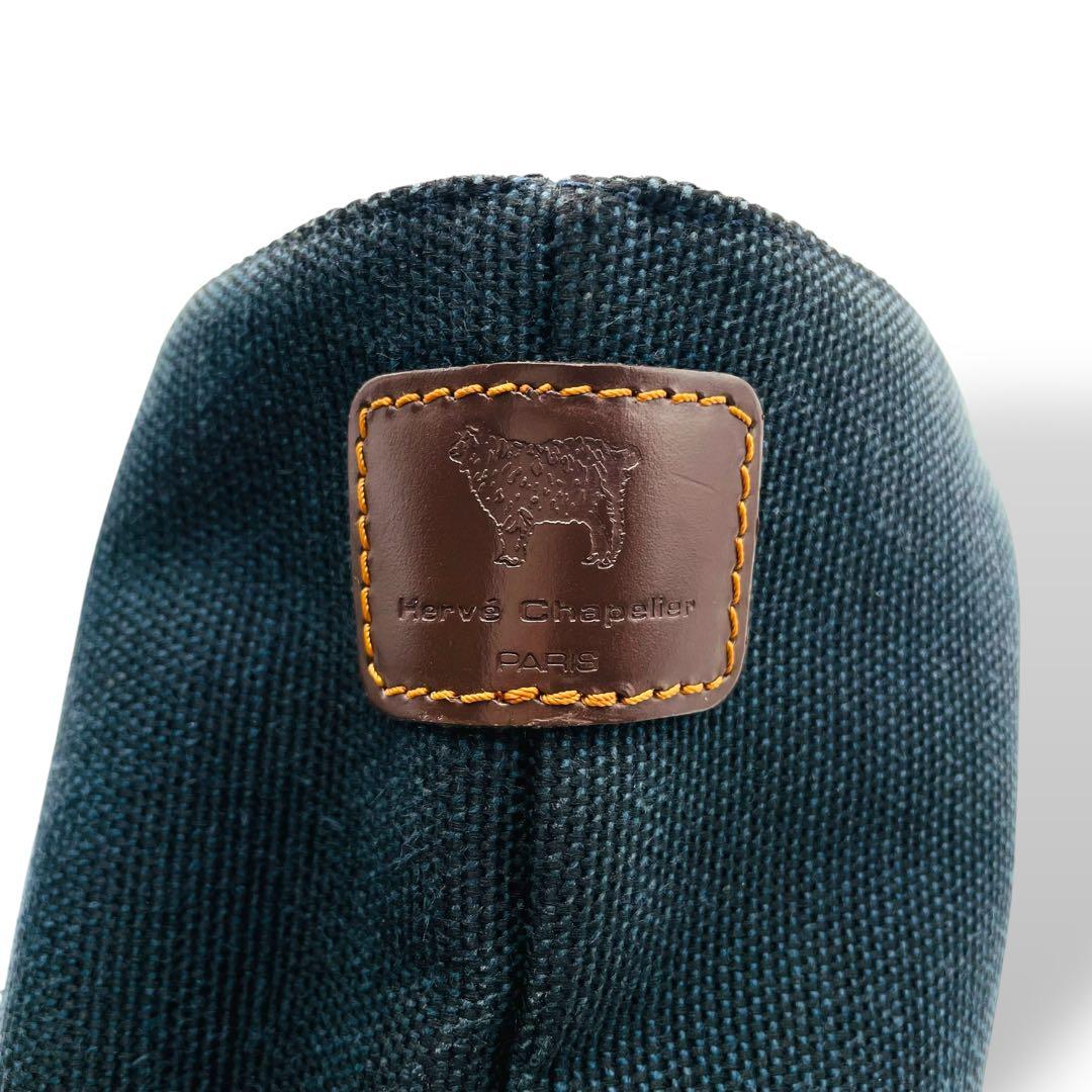 美品 Herve Chapelier トートバッグ キャンバス ネイビー 舟型