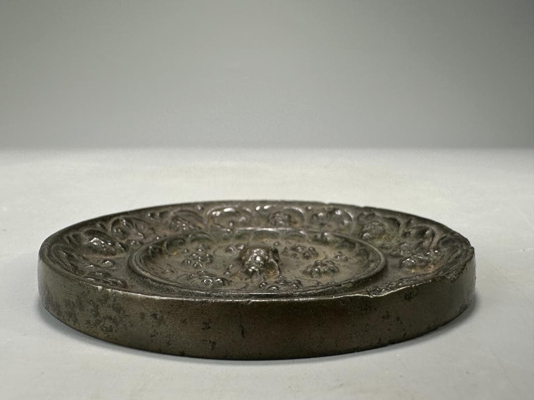 中国美術　唐時代　海獣葡萄文銅鏡　古鏡　時代物　古物保証　旧蔵出し