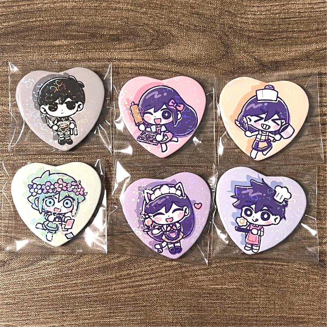 OMORI×Requiem Cafe Heart Button Pin