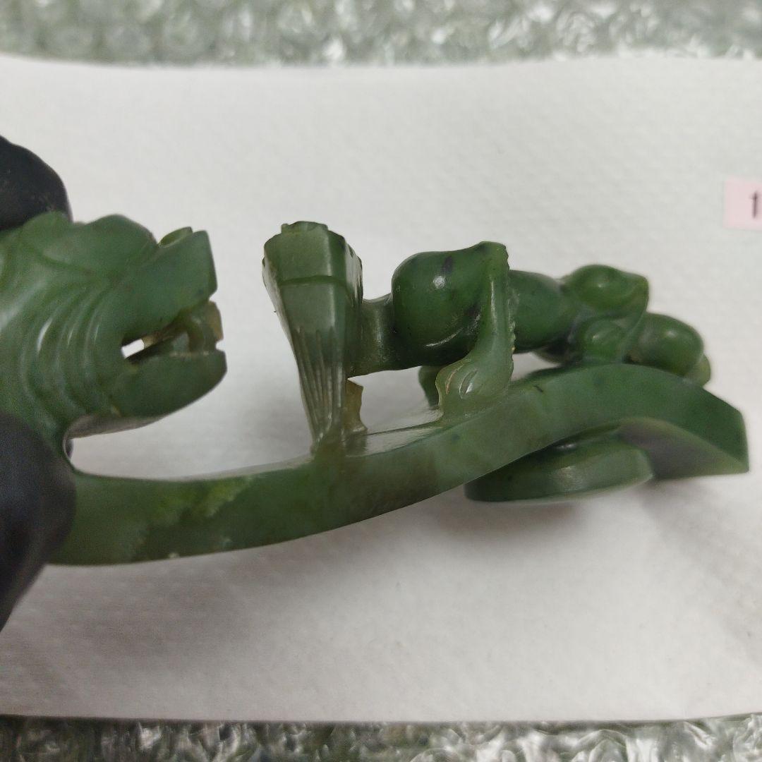 ゆ*う様 中国工芸品 美術 唐物骨董 中国古玩 玉帯鉤 翡翠 龍