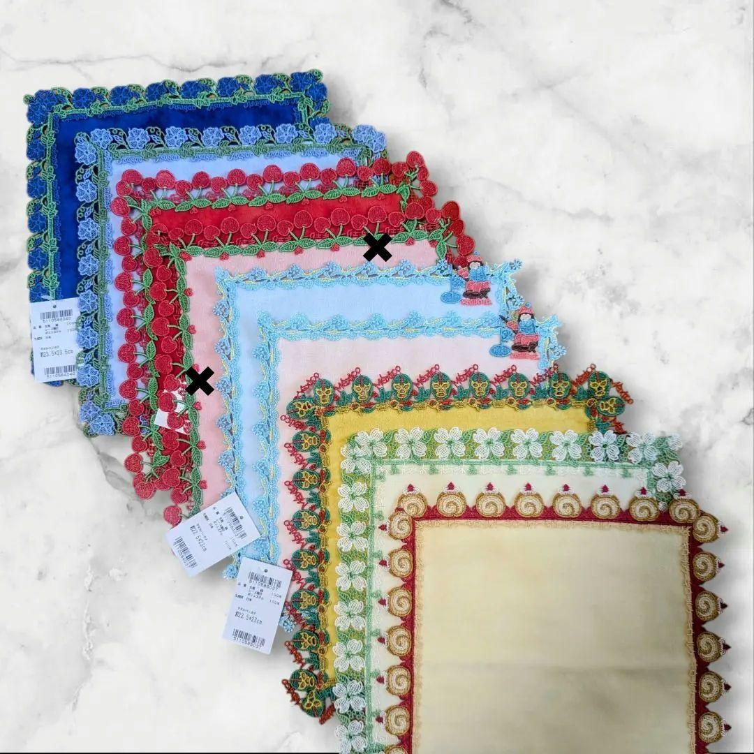 近沢レースタオルハンカチ9枚セット　バラ売り可