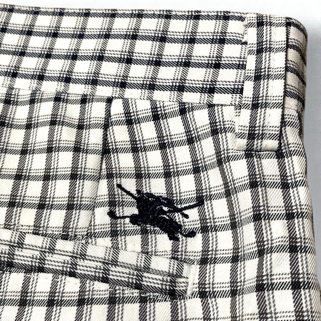 美品　ゴルフ　パンツ　BURBERRY チェック柄　ストレッチ スラックス 春夏