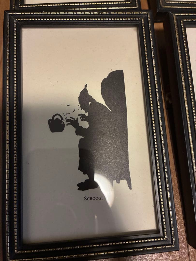 シルエット 影絵 フレーム アンティーク ヴィンテージ オブジェ 額 ピクチャー