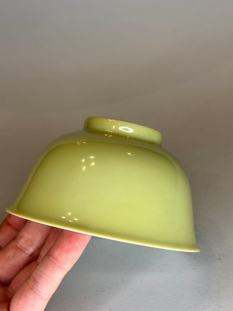 希少品 清時代 在銘 大清乾隆年制黄釉 小茶碗　茶杯　中国古美术品