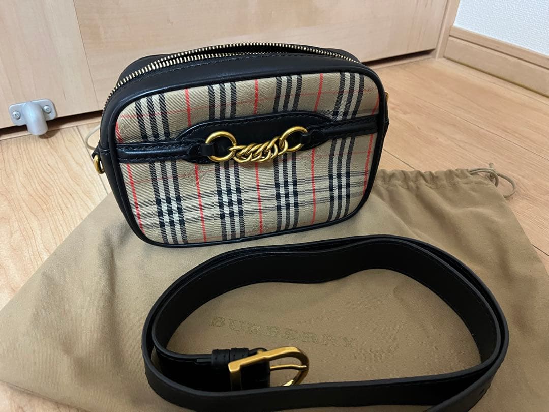 バーバリー BURBERRY ウエストバッグ ベルトポーチ ブラックマルチカラー