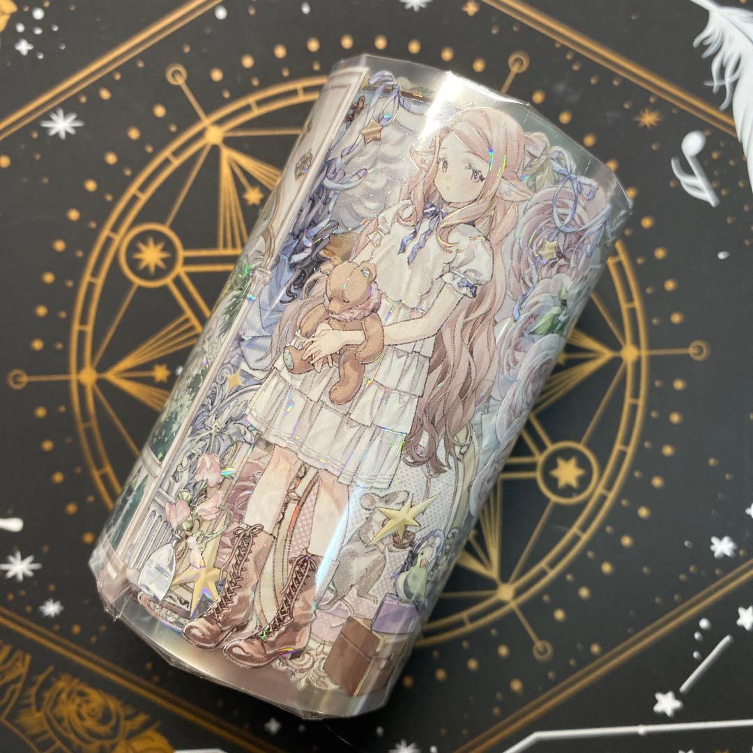 【9096】海外　マスキングテープ　3/5/巻　貝殻光　人物系　女の子　バラ荘園