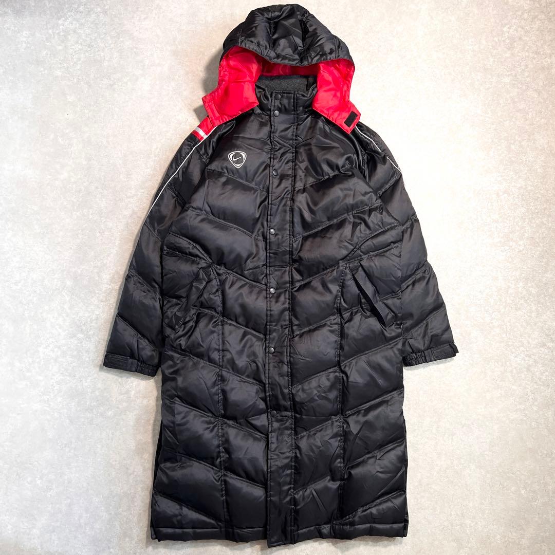 NIKEナイキ ベンチコート ダウンコート サッカー ロング丈 ブラック XL