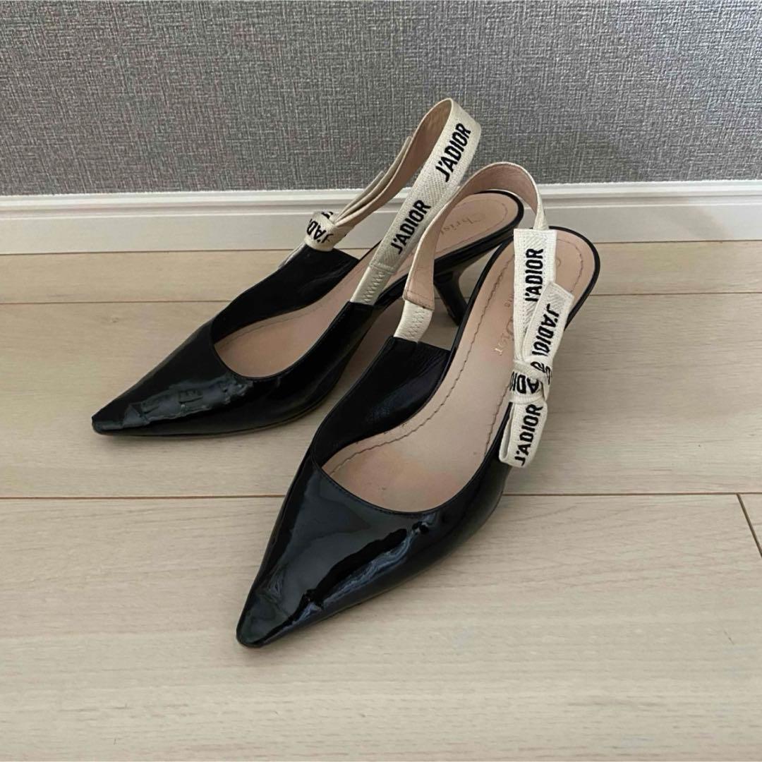 Christian Dior スリングバックパンプス ブラック 36.5
