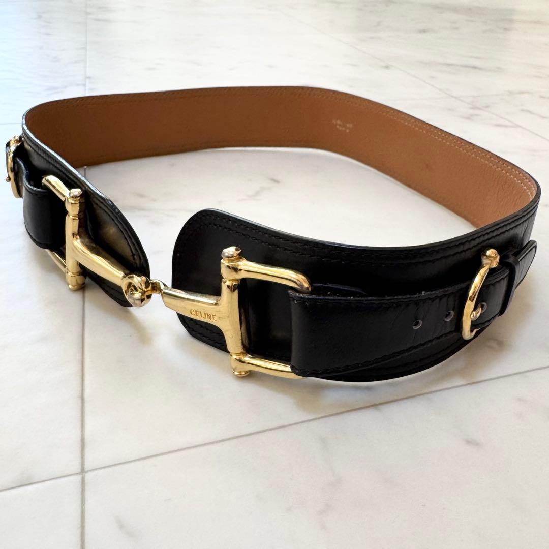 【CELINE】セリーヌ ホースビット ベルト レザー 金具 ヴィンテージ