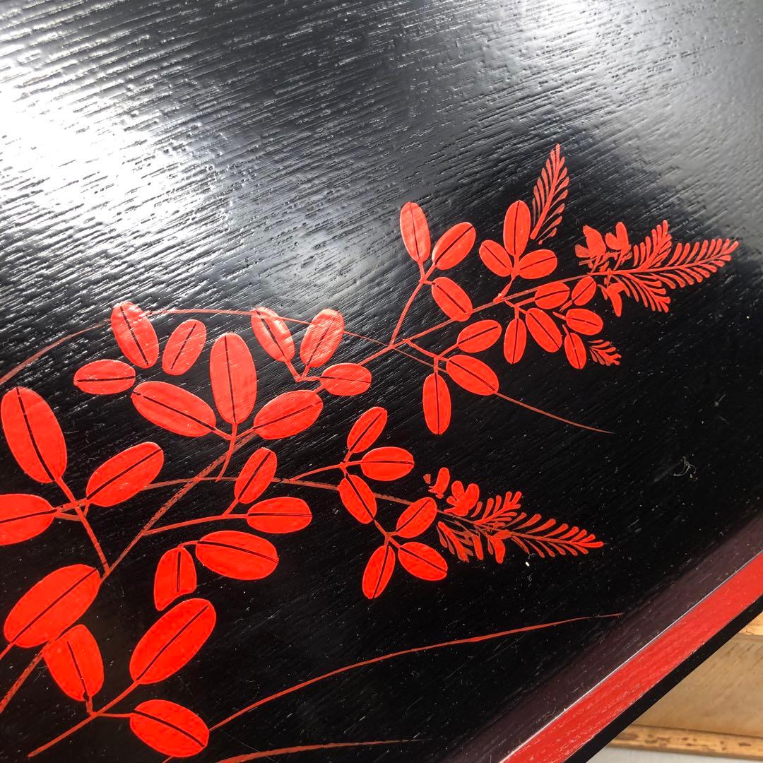 新品未使用木箱入り山田平安堂漆器膳絵違い5種セット宮内庁御用達伝統工芸品