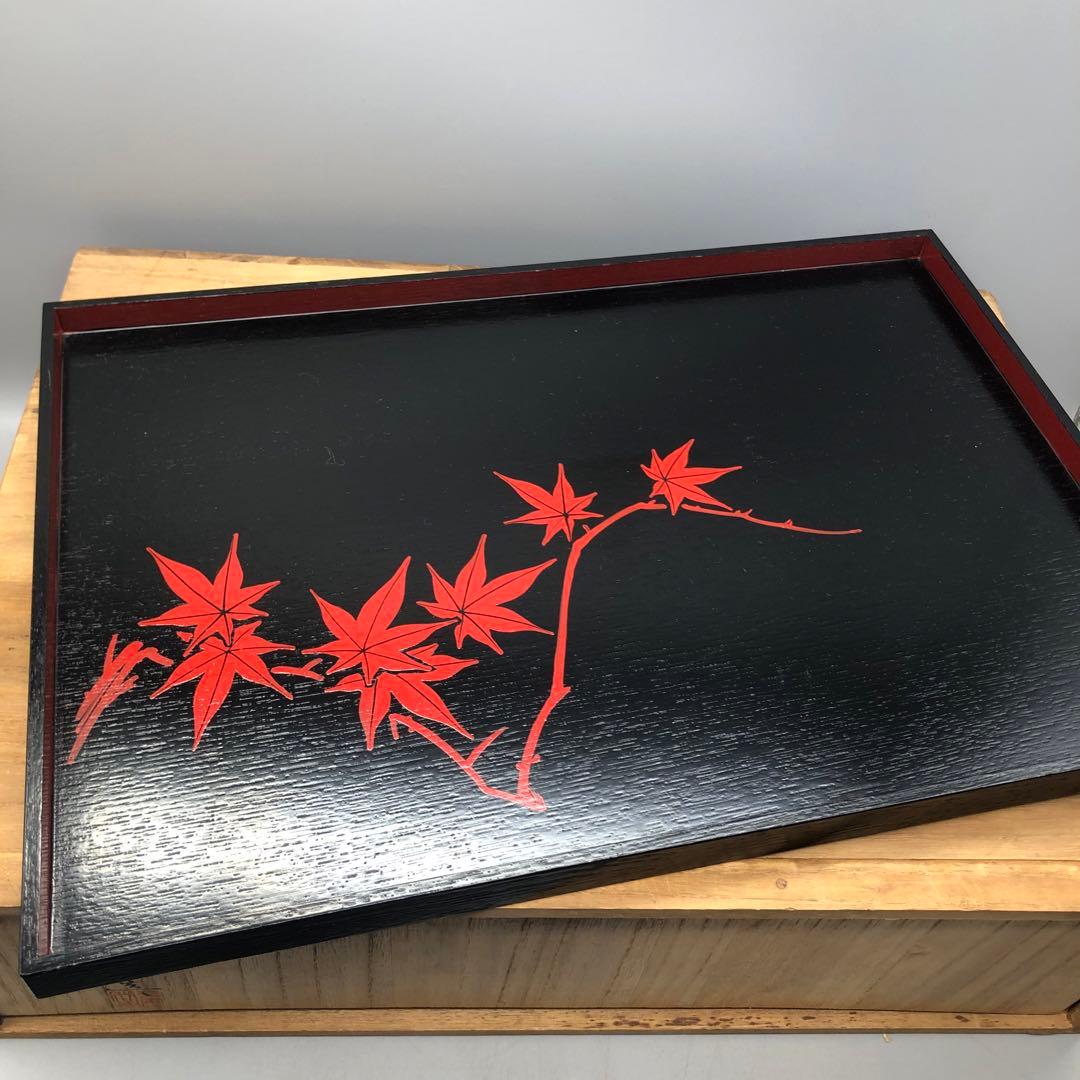 新品未使用木箱入り山田平安堂漆器膳絵違い5種セット宮内庁御用達伝統工芸品