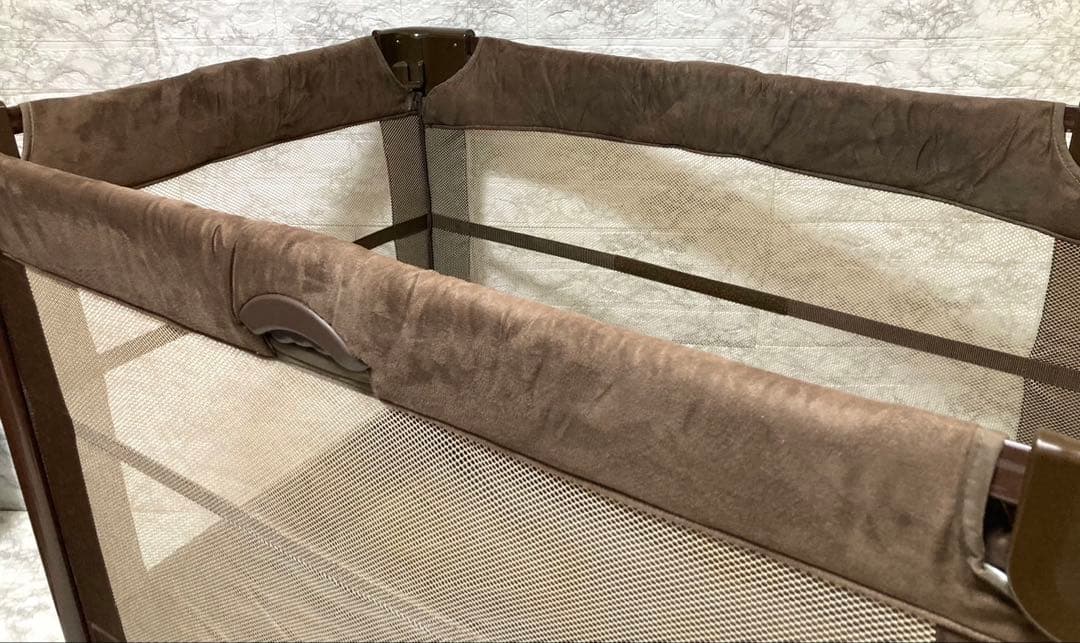 【送料込 美品】Aprica ココネルエアープラス ベビーベッド ブラウン