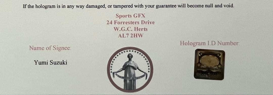 鈴木夕湖 直筆サイン付き写真 ロコ•ソラーレ 証明書付き　1枚