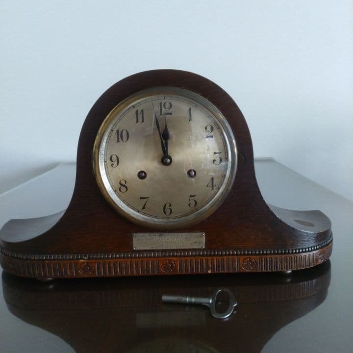 イギリスアンティーク1931年 アナログ時計 木製阪急「英国アンティーク展」購入