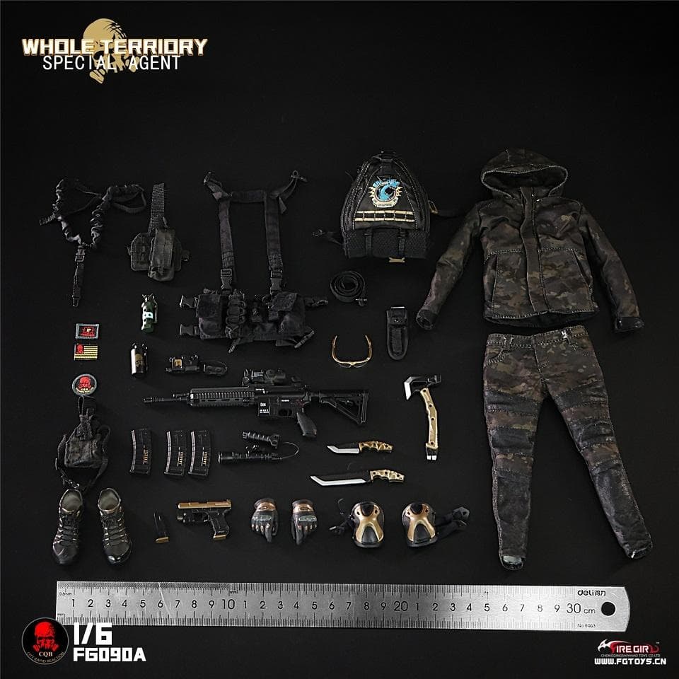 1/6女性エージェントコスチューム & アクセサリーセット A（FG-090A）