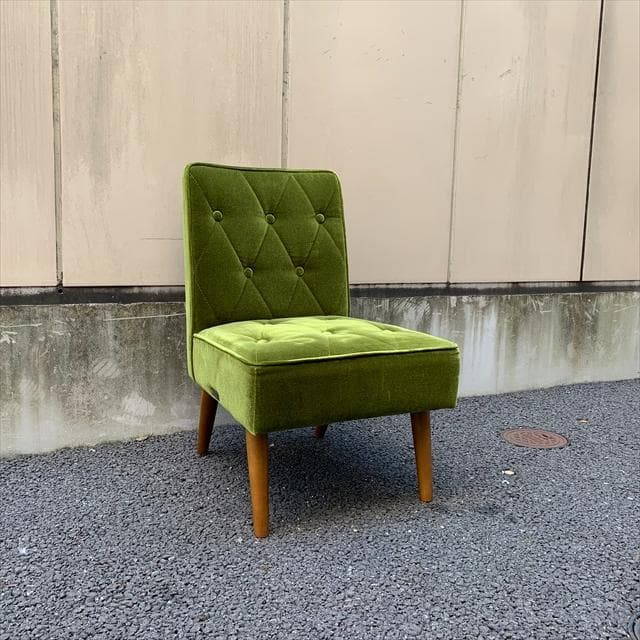 カリモク60 カフェチェア モケットグリーン