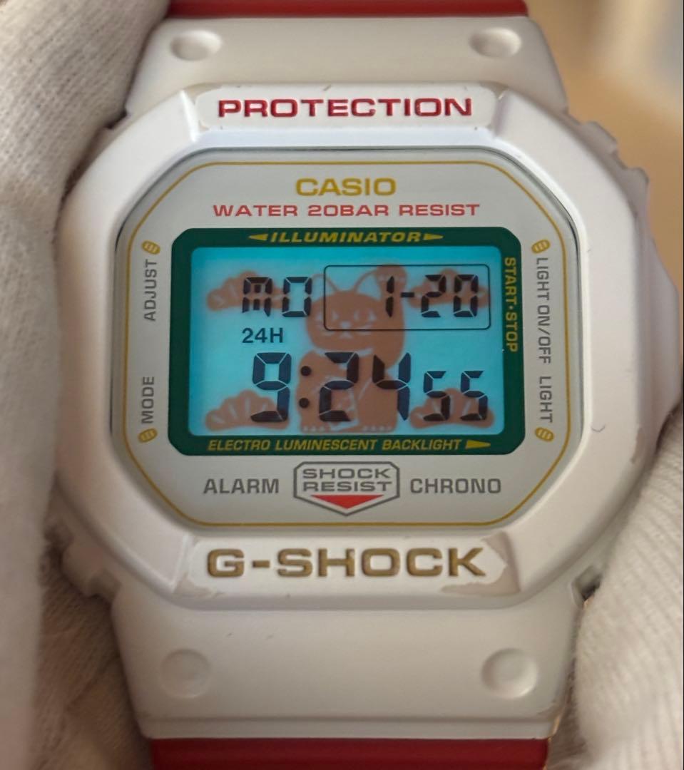 G-SHOCK/限定/バイカラー/DW-5600/招き猫/スピード/時計/赤×白