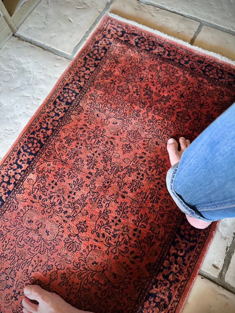 トライバルラグ　ヴィンテージラグ　ペルシャ絨毯　オーバーダイ　プリミティブアート