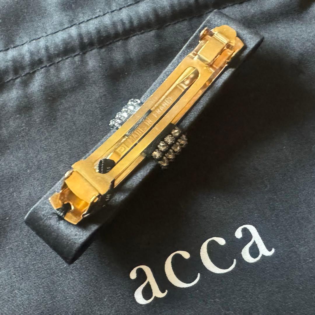 最終価格【美品】acca アッカ リボンバレッタ スワロフスキー