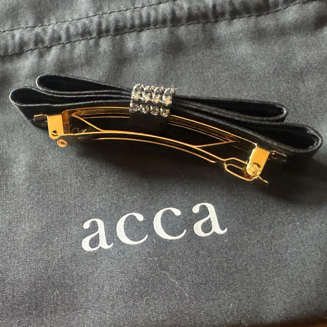 最終価格【美品】acca アッカ リボンバレッタ スワロフスキー