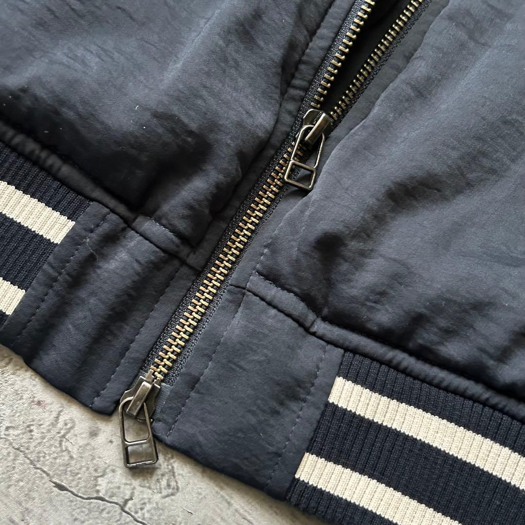 森星着用 刺繍 人気 スカジャン ネイビー ハワイ ローズバッド