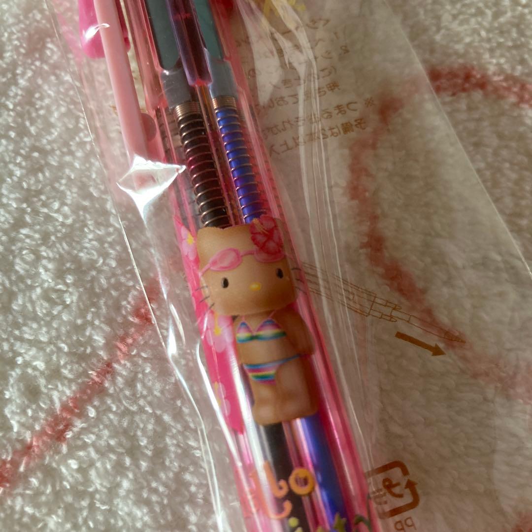 日焼けキティ　ハイビスカス　シャープペン & 5色ボールペン　希少　未開封