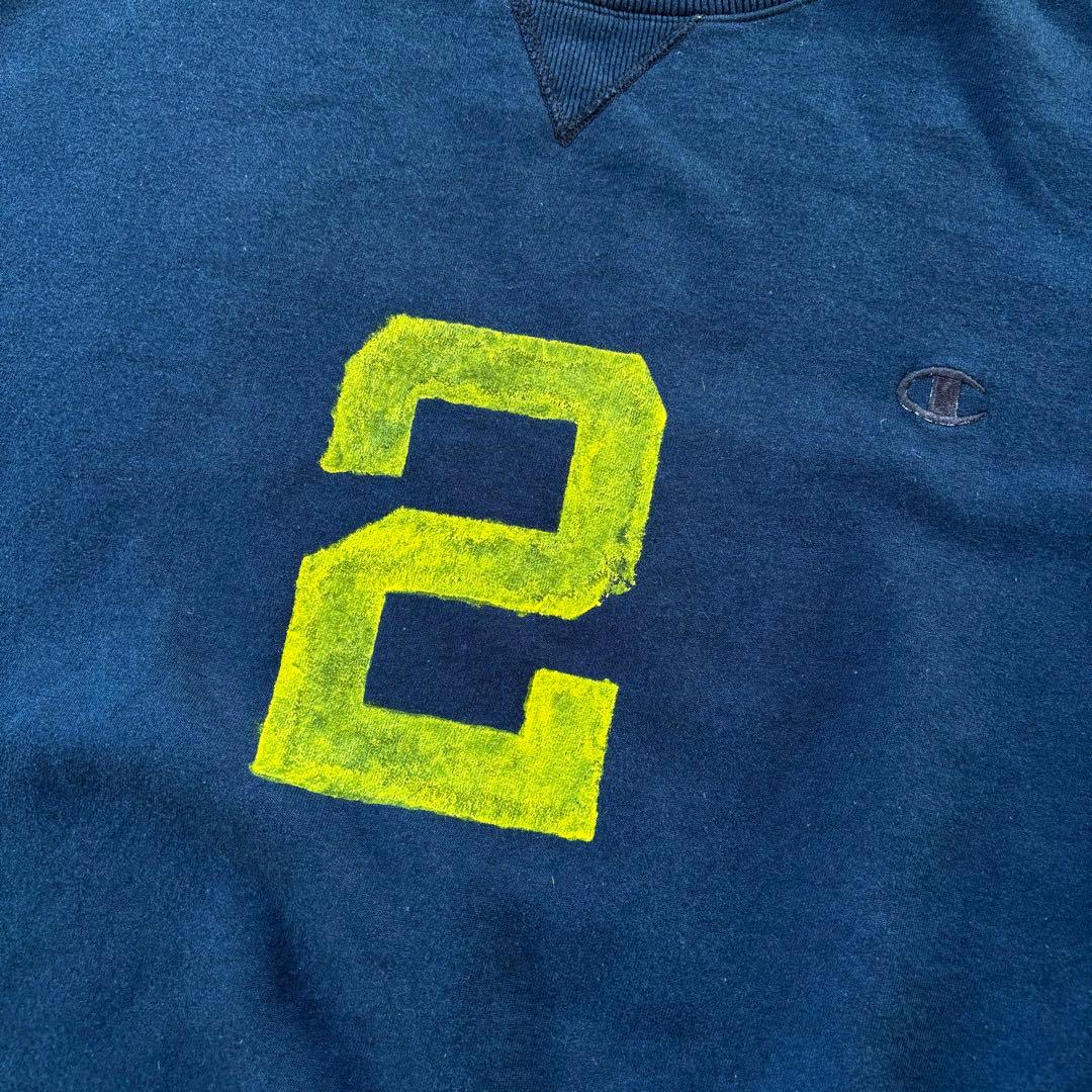 チャンピオン ペイント加工 スウェット ナンバリング 黒 ブラック 常田大希