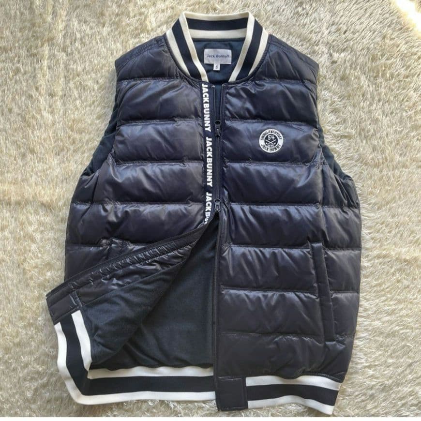 極美品　ジャックバニー　ダウンベスト　フルジップ　ダブル　サイズ5 ネイビー
