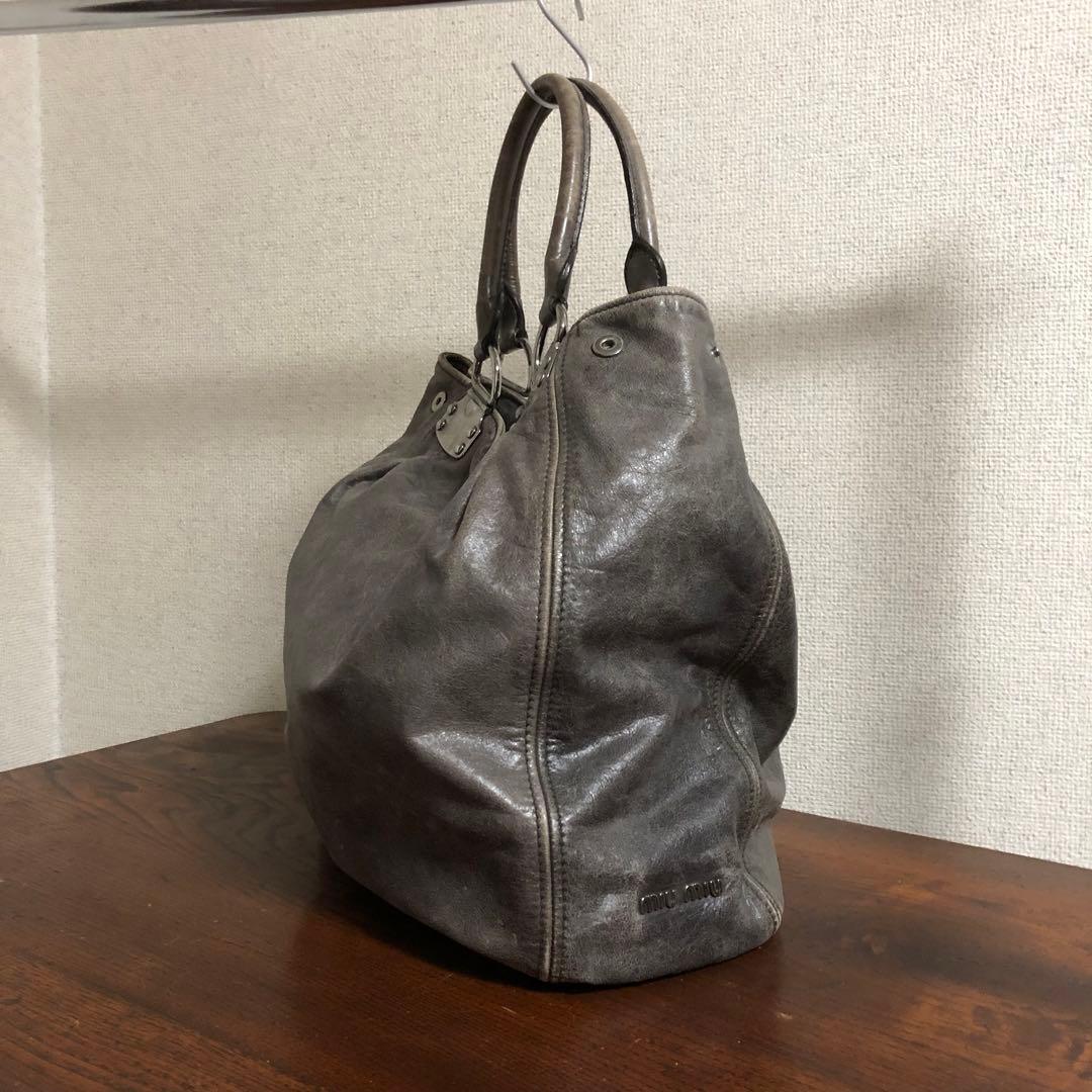 バッグ 00s MIU MIU leather hand bag archive