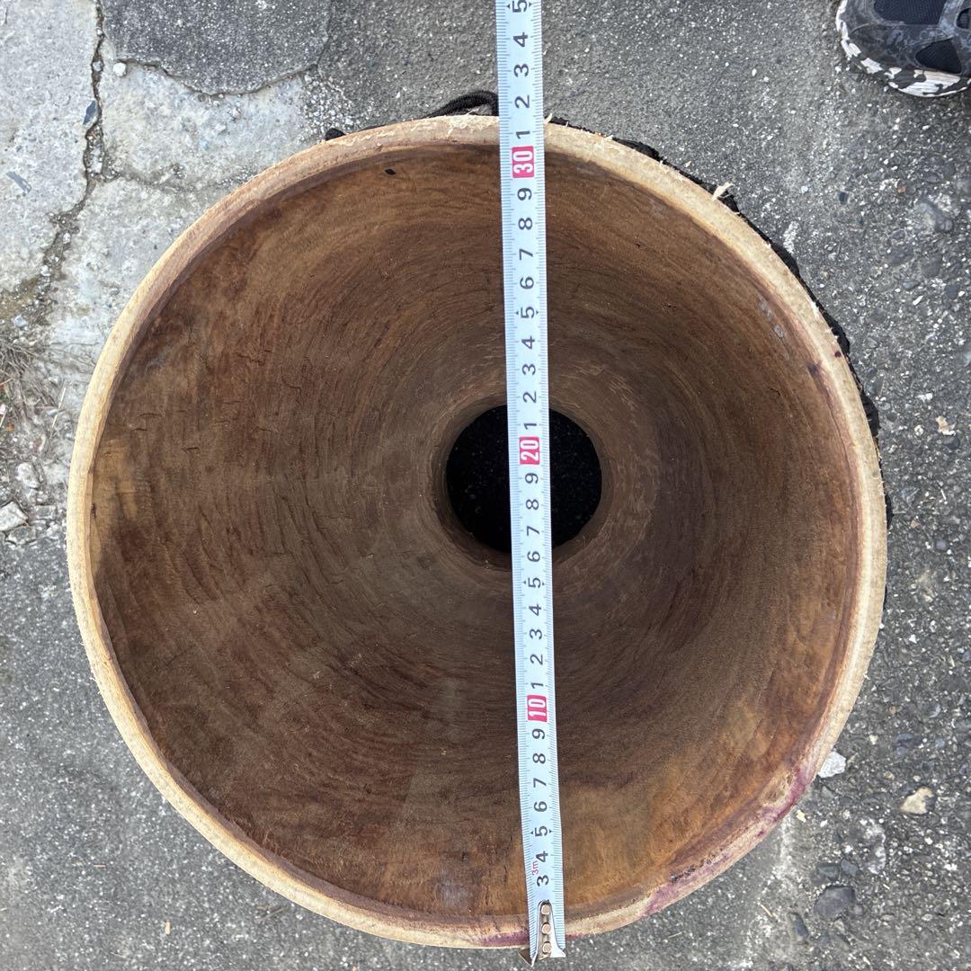 アフリカ 民族 打楽器 大型 ジャンベ ケース付き高さ63cm 打面32cm