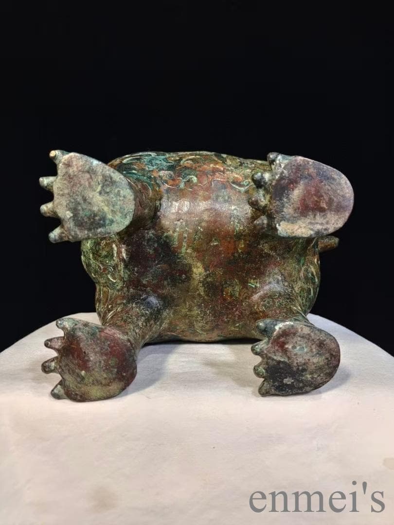 中国古美術 青銅器 神獣炉 香炉 鍍金 銅製 彫刻 仏教美術 唐物 供物器 古玩