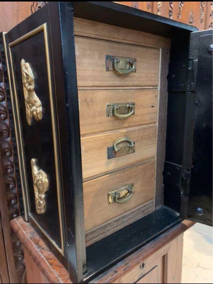 アンティーク金庫　特注品　珍品　高級　大型　ロンドン　金庫　オーダー金庫　昭和