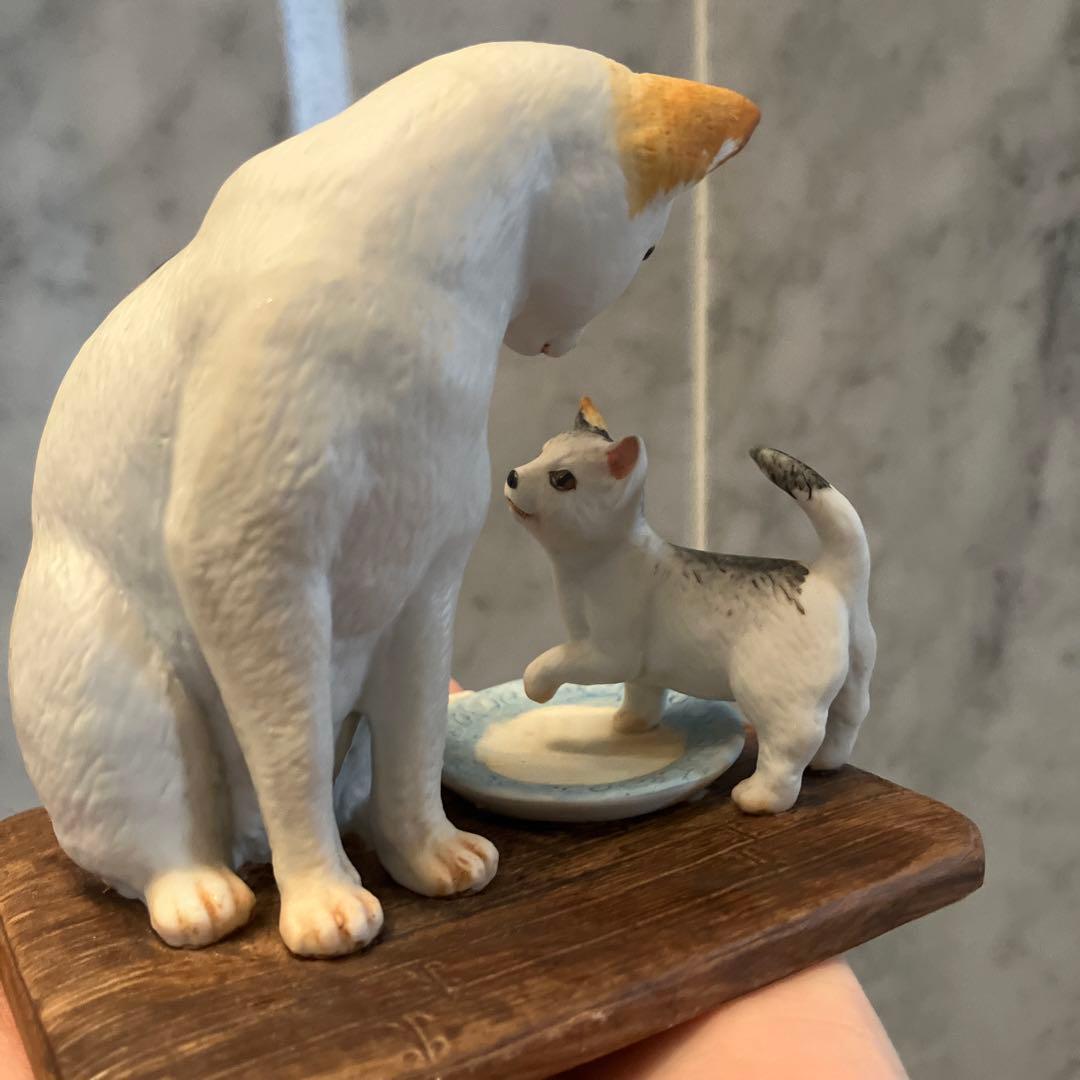 アメリカ80年代アイリーンスペンサーデザイン　仲睦まじい親子猫の陶器