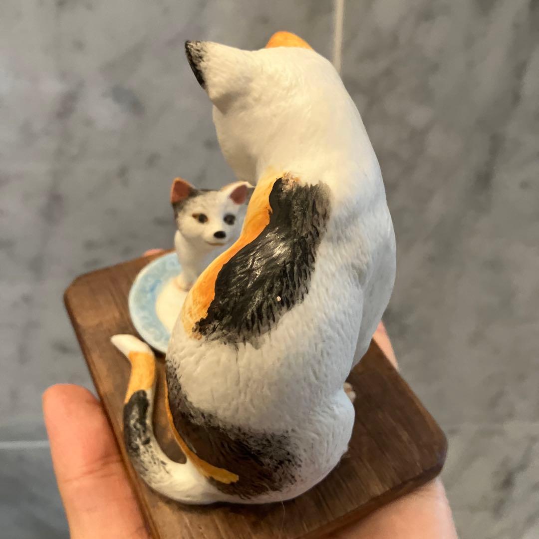 アメリカ80年代アイリーンスペンサーデザイン　仲睦まじい親子猫の陶器