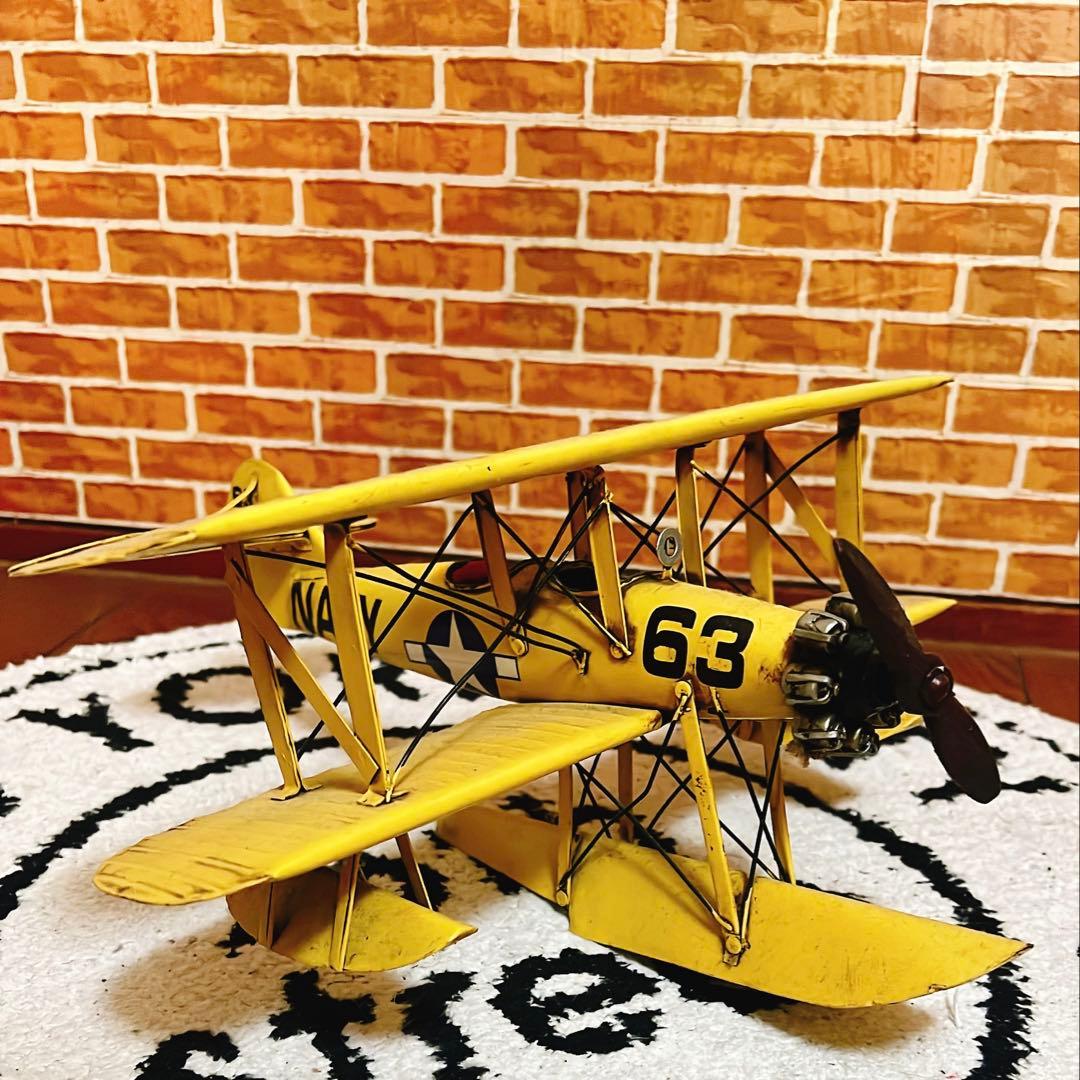 【希少】飛行機 ブリキ 置物 アメカジ