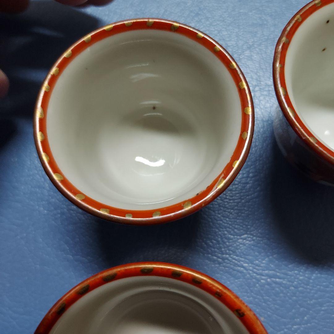 古九谷　九谷焼　赤絵　金彩　唐人　煎茶碗　アンティーク九谷焼　20客