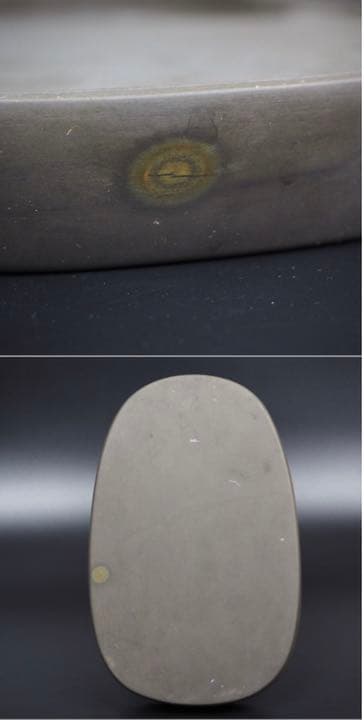 送料無料　時代物 石眼鳳月彫刻緑端渓硯 花梨箱 本物保証　中国古玩