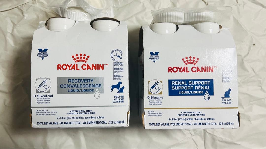 ロイヤルカナン クリティカルリキッド4本+腎臓サポートリキッド4本　合計8本