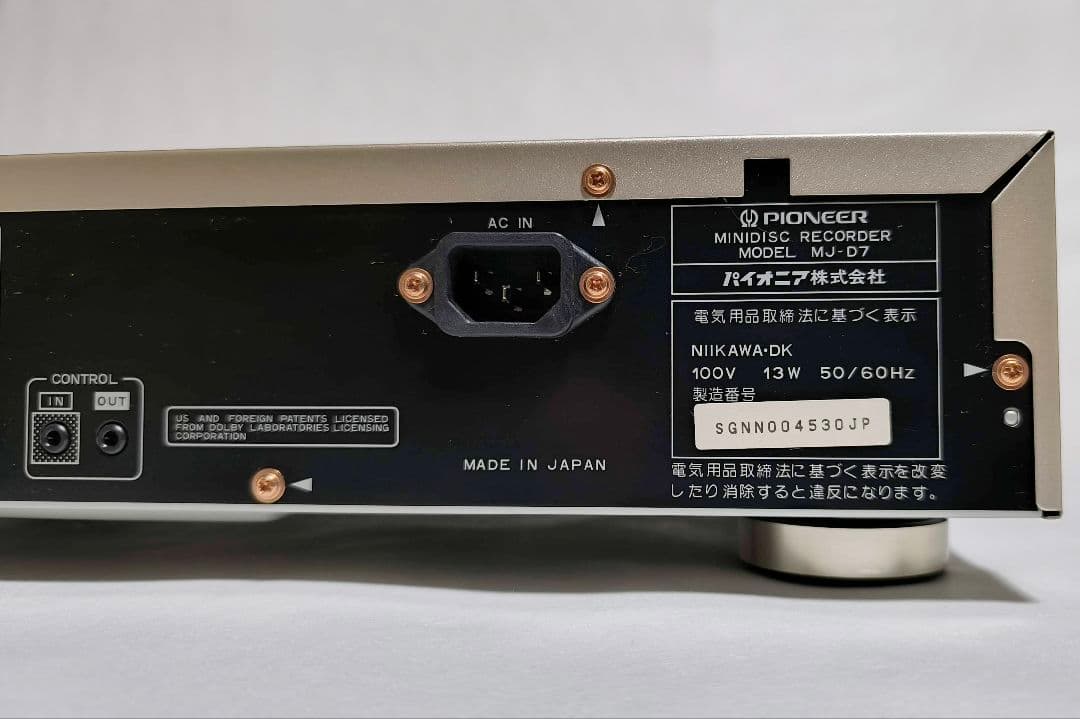 38【送料無料】稀少！美品！動作品！パイオニア★MDレコーダー★MJ-D7