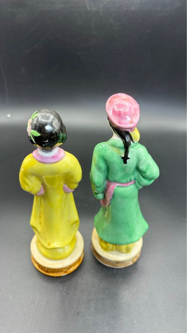 中国美術 古玩 色絵陶人形 陶器人形 高さ約20cm 置物 オブジェ 古董品