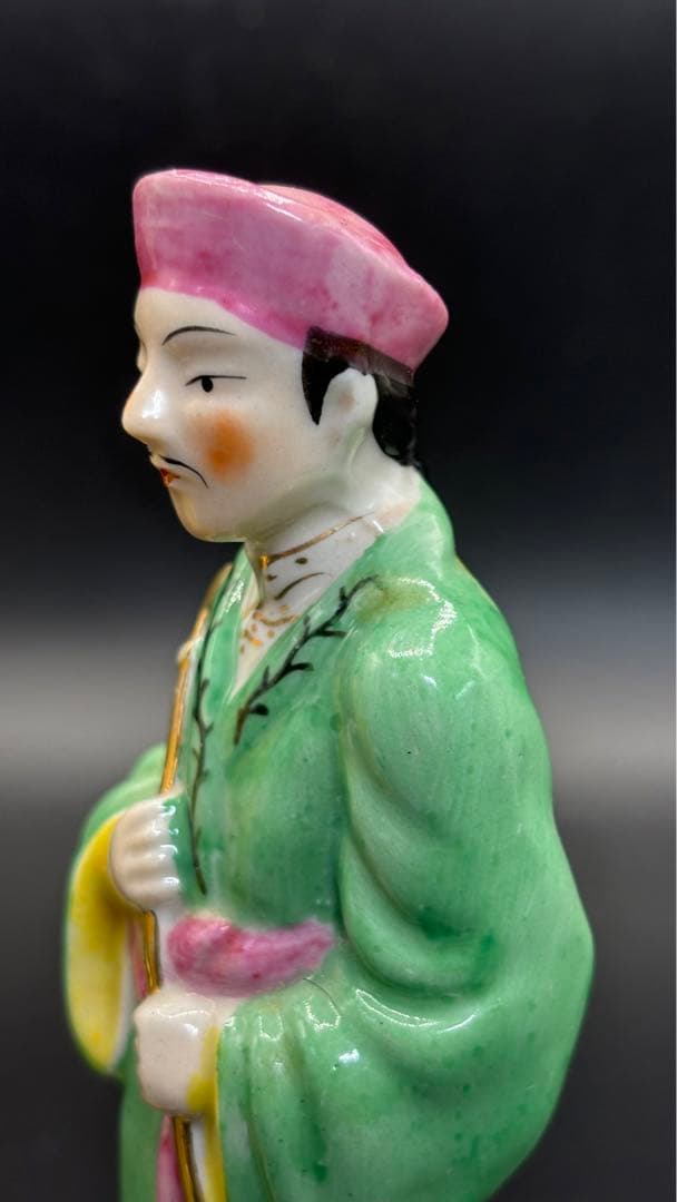 中国美術 古玩 色絵陶人形 陶器人形 高さ約20cm 置物 オブジェ 古董品