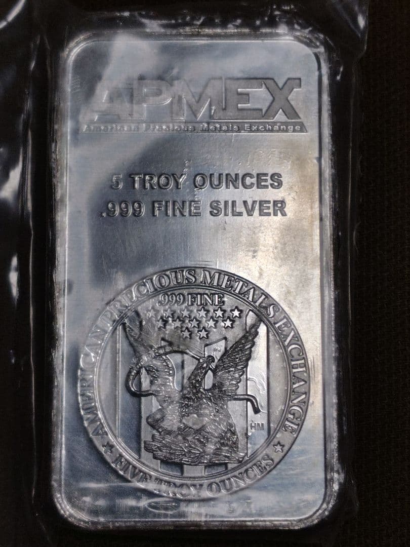 APMEX 5トロイオンス 999ファインシルバー約155g
