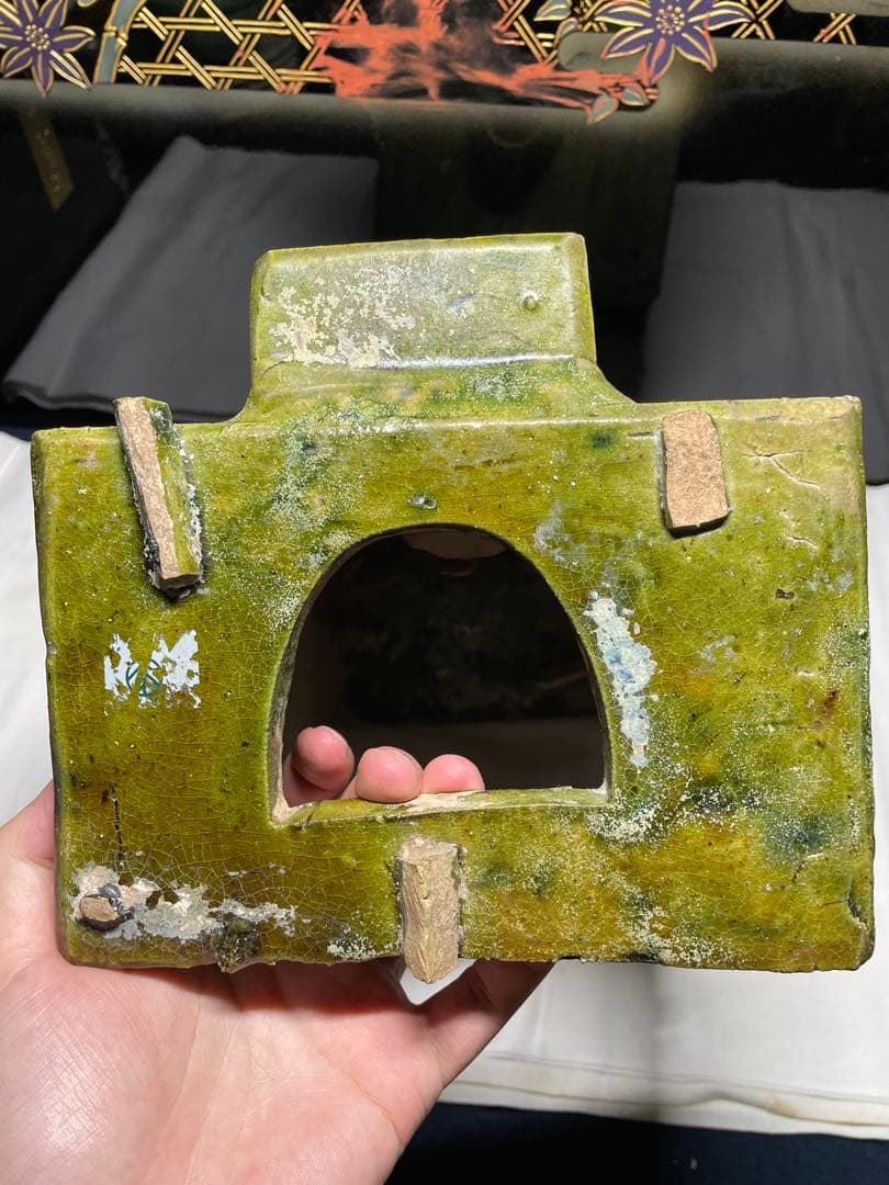 漢緑釉。灶台。漢時代。陶器。古美術。骨董品。舊家蔵出し。稀少品。