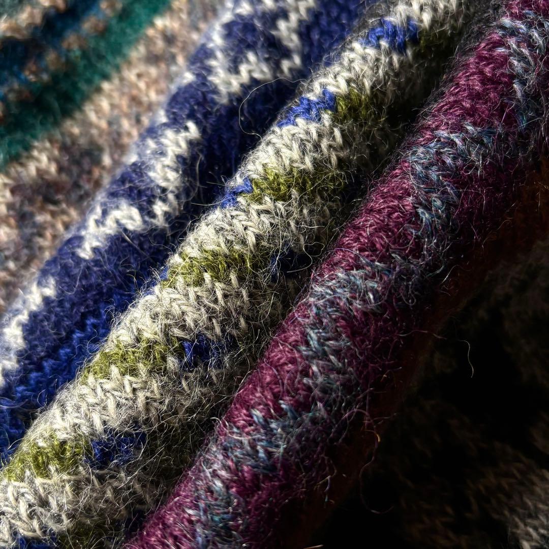 【ペルー製】 ラッファモリーナ 総柄ニットベスト アルパカ100% Lサイズ