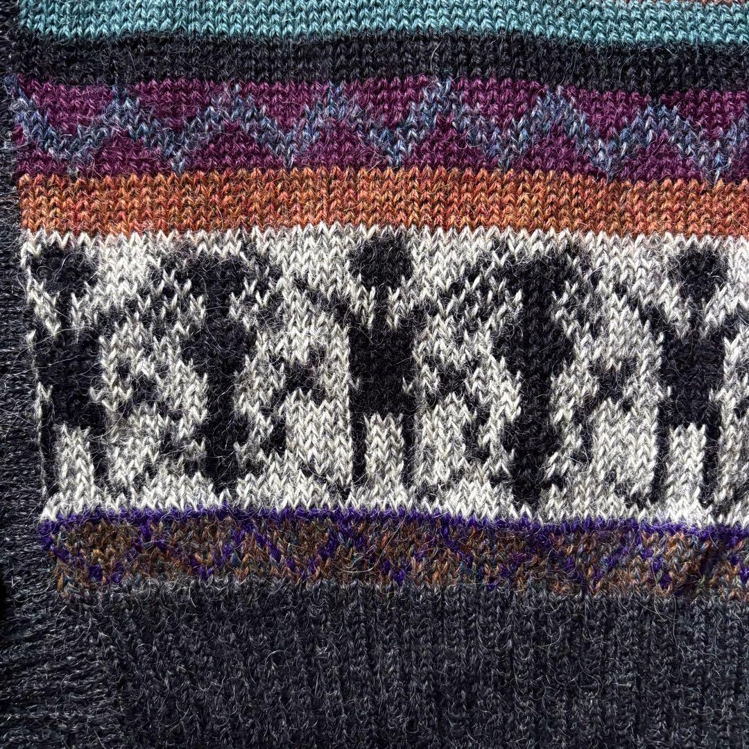 【ペルー製】 ラッファモリーナ 総柄ニットベスト アルパカ100% Lサイズ