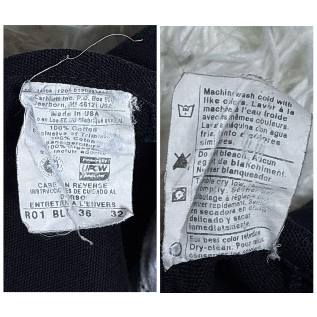 カーハート ダブルニー オーバーオール USA製 ダック地 ワークウェア 黒